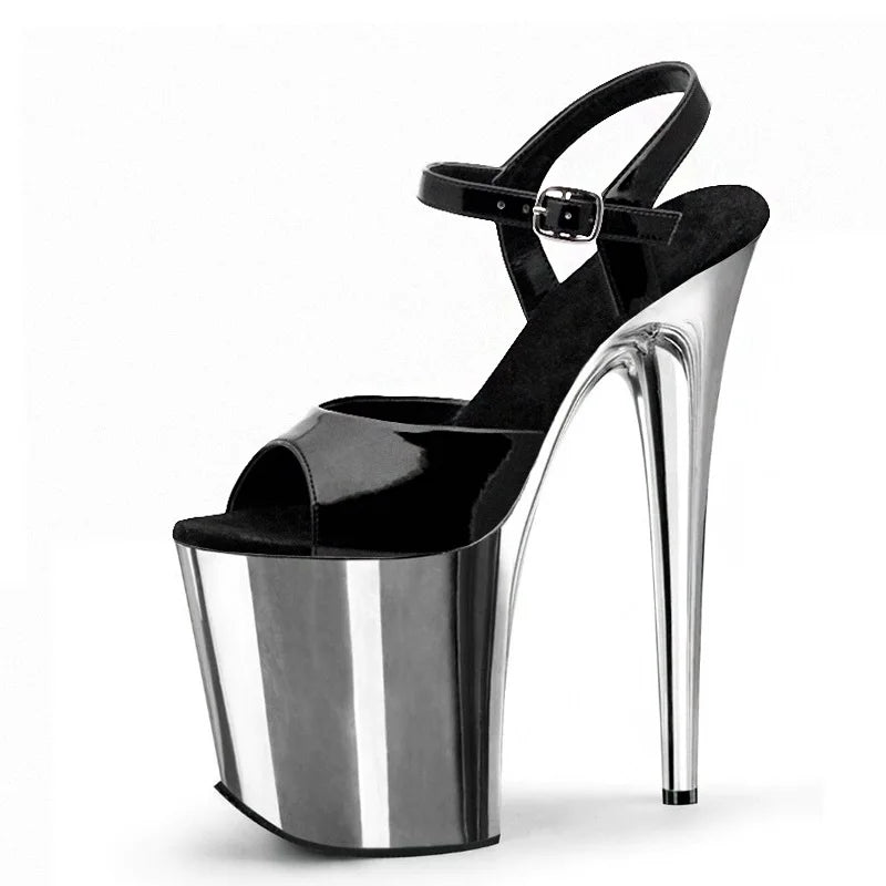 20cm Stripper Thin Heels Big Size 8Inch Models Pole Dance Sandals Women's Shoes Exotic Sexy Fetish Peep Toe 8Inch Catwalk Party
