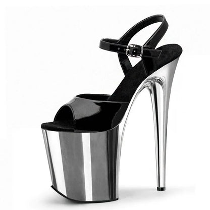 20cm Stripper Thin Heels Big Size 8Inch Models Pole Dance Sandals Women's Shoes Exotic Sexy Fetish Peep Toe 8Inch Catwalk Party
