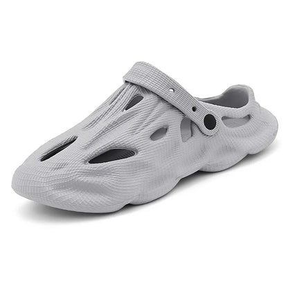 Shevalues Summer New Hollow Sandals For Men Outdoor Fashion Hole Clogs Slippers Men Non-slip Garden Shoes Soft Sole Beach Slides
