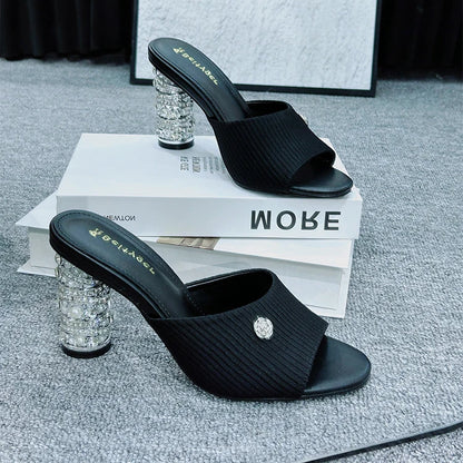 Elegant French High Heeled Sandals Summer New Women's Shoes Luxury Banquet Wedding Designer Sandalias Mujer