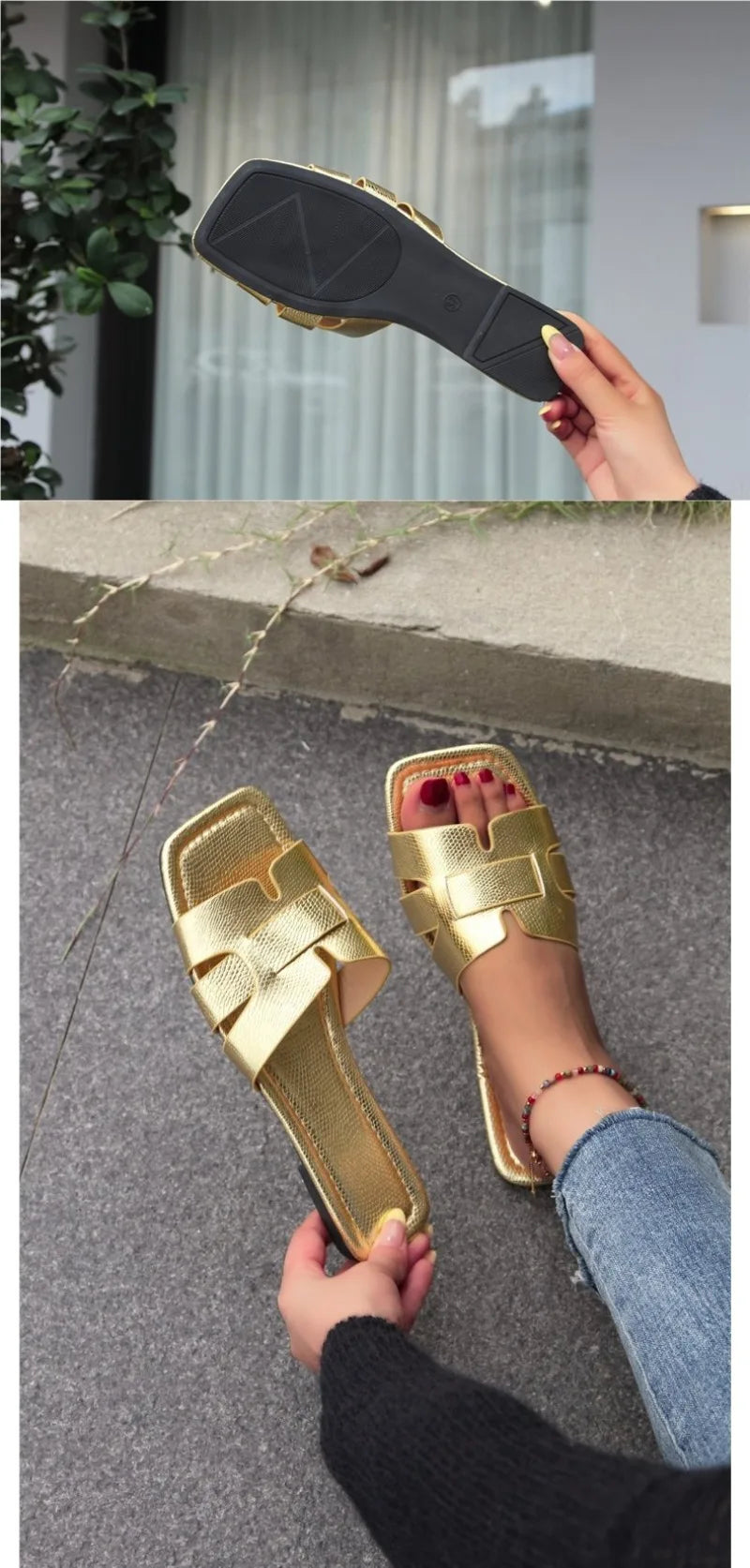 Luxury Brand Designer Women'S Sandals Fashionable And Elegant Flat Shoes Sexy Casual Beach Shoes Summer Outdoor Slippers women