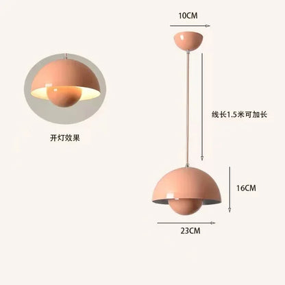 Nordic Minimalist 23cm Pendant Lights Modern Restaurant LED Chandelier E27 Bedroom Study Kitchen Island Home Decoration Gloss