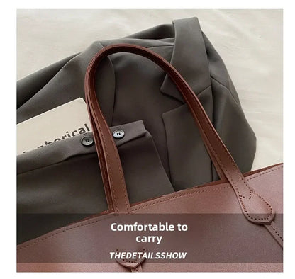 Retro Faux Leather Shoulder Bag, Large Capacity Office Commuter Handbag,Top Handle Purse Durable Work Laptop Tote Bags for Women