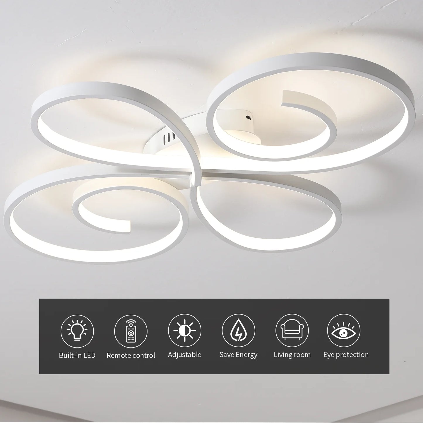 LED Ceiling Lights 110V 220V Remote Dimming  APP Modern 3 Colors Lamp  for Dining Room, Living Room Bedroom