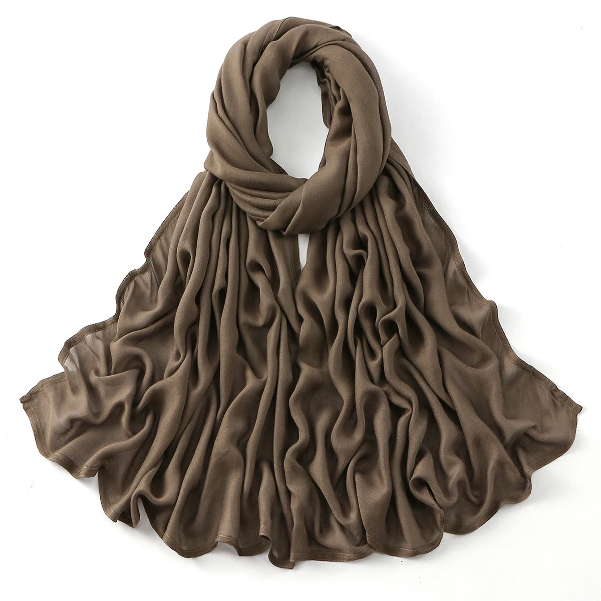 Fashion Muslim Hijab For Women Cotton Rayon Modal Hijab Scarf Solid Color Headscarf Wraps Islamic Headband Turban Veils 185*75CM