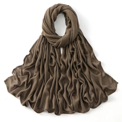 Fashion Muslim Hijab For Women Cotton Rayon Modal Hijab Scarf Solid Color Headscarf Wraps Islamic Headband Turban Veils 185*75CM