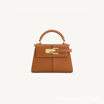 JW PEI New Trapezoidal Genuine Leather Women Handbag Niche Fashion Versatile Top Handle Luxury Ladies Shoulder Crossbody Purse