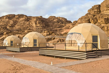 Luxury Heated Eco Hotel Decoration Prefab Transparent Geodesic Waterproof Round Dome Tent House Desert Tent Glampingg for Sale