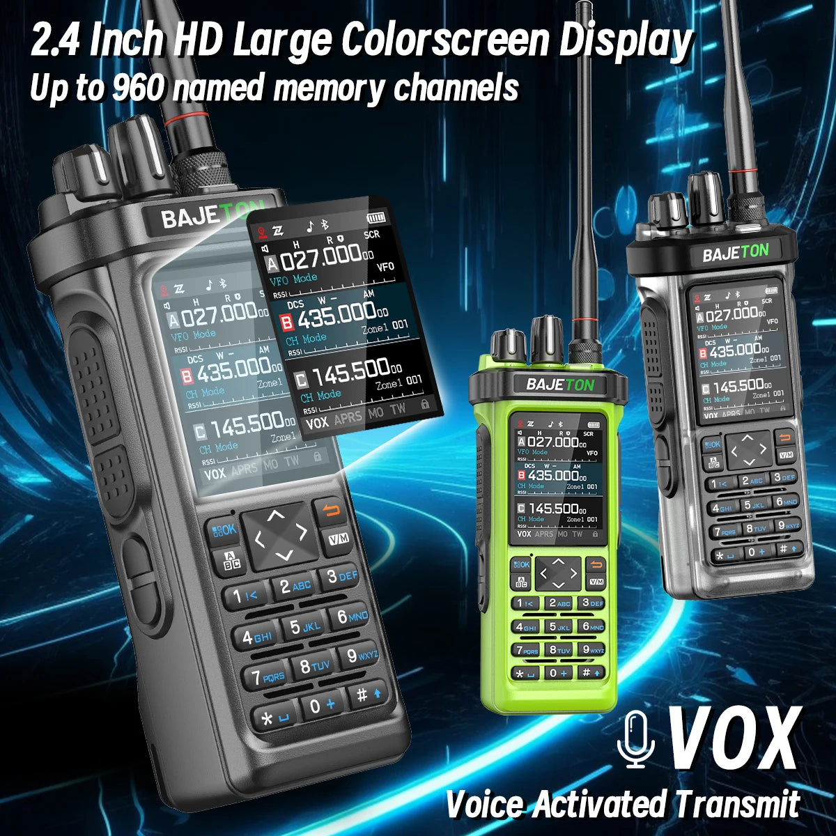 BAJETON BJ-9000 Walkie Talkie CB/SSB/RX/HF Receiver with GPS APRS 10W Bluetooth Phone Programming Same RT-950 PRO RT -950 Radio