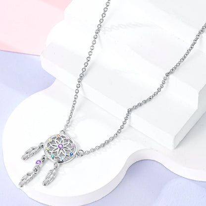 Luxury Necklace 925 Silver Original Sterling Zircon Dragonfly Butterfly Firefly Star Moon Chain Link For Women Wedding Jewelry