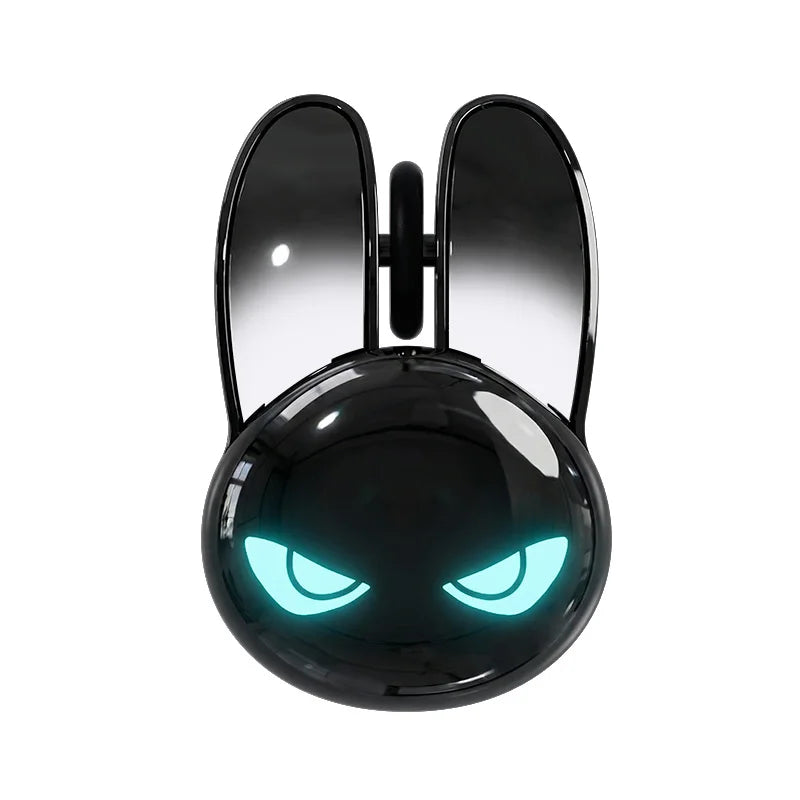 MOFII M6C Evil Rabbit Dual-mode Mouse, Black Cool Rabbit Shape, RGB Ambient Light, Silent Rechargeable, Multi-device Compatible