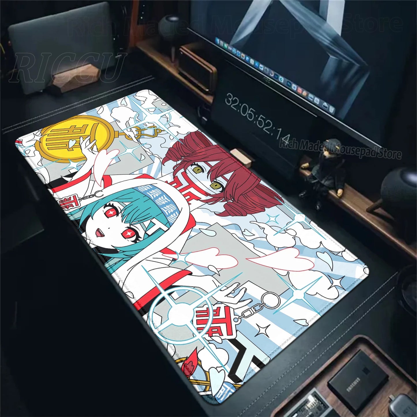 Cute Anime Girl K-Kasane Teto Mousepad Large Gaming Mouse Pad LockEdge Computer Keyboard Desk Mat PC Cabinet Tablepad XXL Mats
