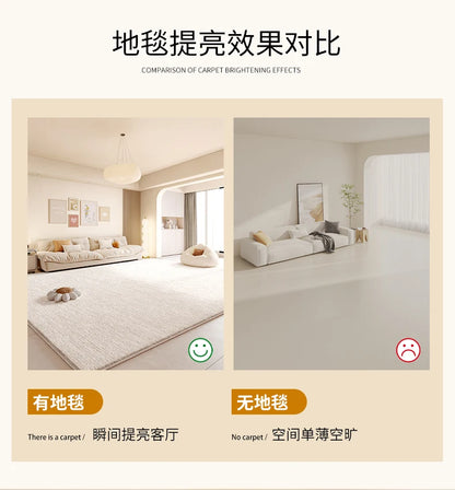 Cream Style Living Room Decoration Rug Light Luxury Rugs for Bedroom Fluffy Soft Cloakroom Carpet Household Washable Floor Mat