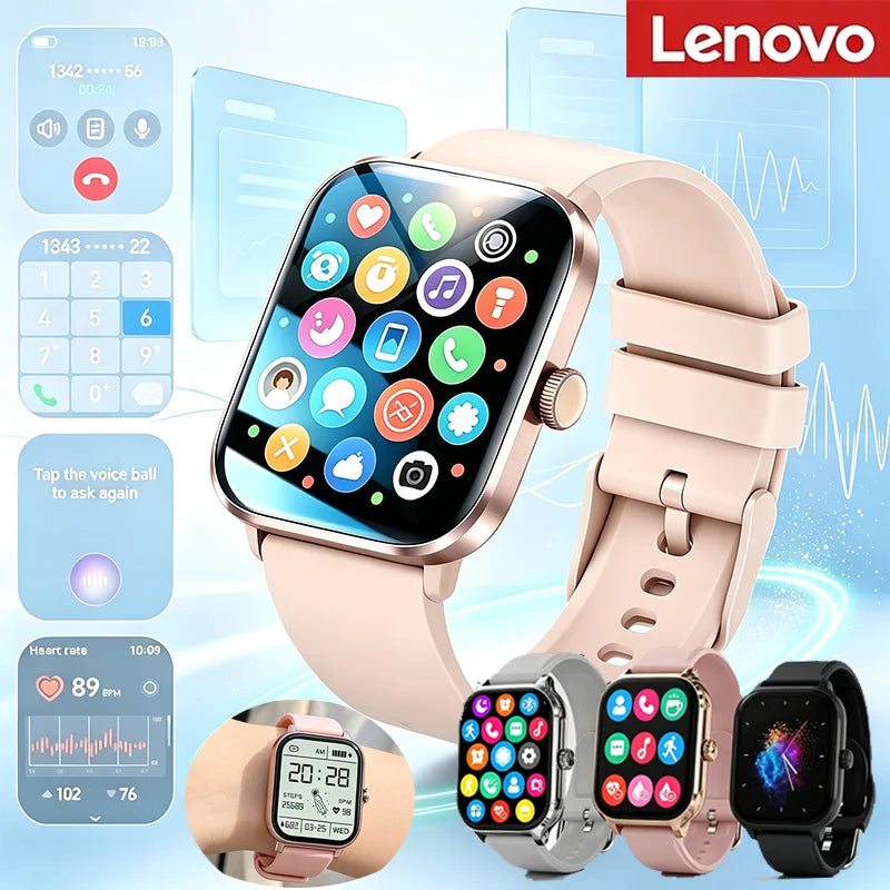 Lenovo 2026 New Multifunctional Smart Watch for Men Women Bluetooth Call Music Fitness Sports Bracelet Sleep Monitor Watch