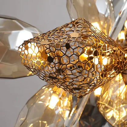 Postmodern Luxury K9 Crystal Chandelier Kitchen Island Decor LED Lighting Cognac Glass Dining Room Hanging Lights Loft Lamps
