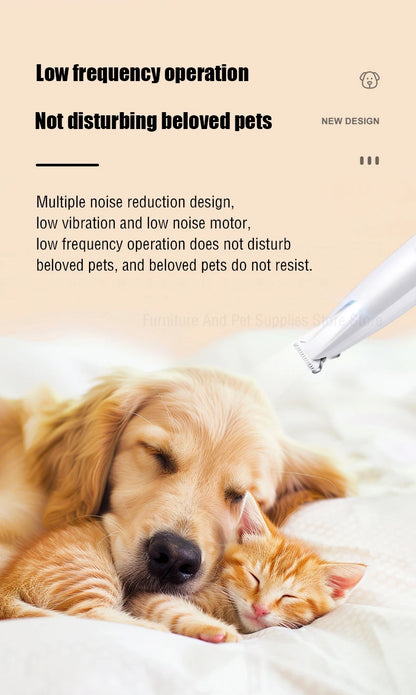 New Dog Paw Trimmer with LED Light Fully Waterproof Pet Hair Trimmer with LED Display Dog Clippers for Grooming 18mm Widen Blade