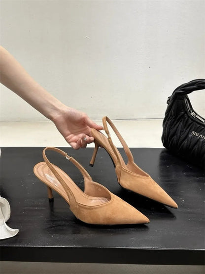 Luxury High Heels Sandals Women Sexy Pointed Toe Shoes for Woman Slippers New Party Shoes Pumps Elegant Slides Mujer Zapatos