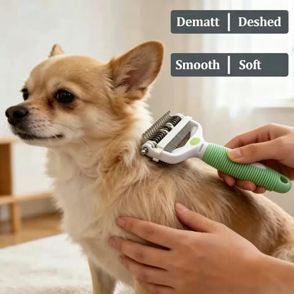 Pet Deshedding Brush 3 in 1 Cat Dog Hair Remover Puppy Kitten Comb with Stainless Steel Teeth Dogs Grooming Shedding Supplies