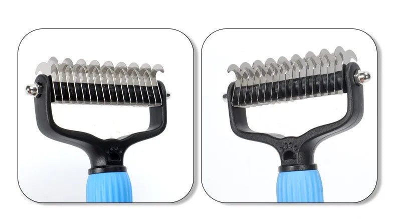 Dog Comb Knife Dogs Combs Double-sided Pet Hair Remover Stainless Steel Dog Brush for Hair Knot Cleaning Dogs Brush Pet Products