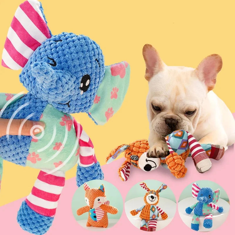 Interactive Cotton Rope Donkey Toy Grey/Brown Plush Sound Pet Training Game for Kittens And Dogs Creative Bite And Play Activity