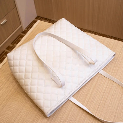 Large Capacity Tote Bag Casual Zipper PU Ladies Handbags Mommy Bag Women
