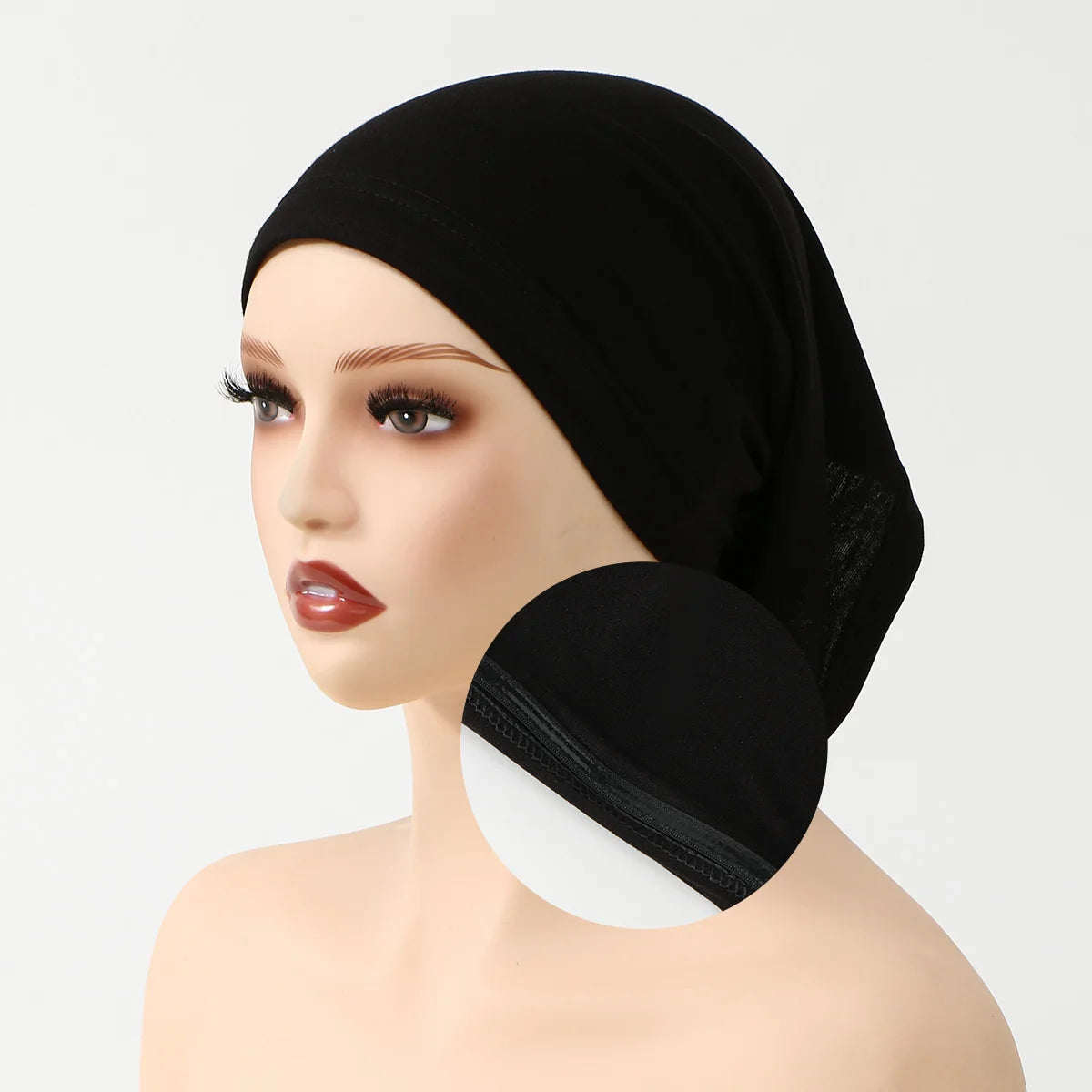 Muslim Instant Hijab Cap Solid Color For Women With Antislip Strips Ramadan Undercap Scarf Stretch Turban Hat Islamic Headwear