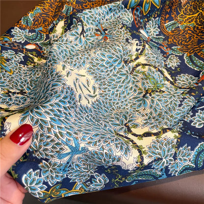 Brand Twill Silk Scarf Women Luxury Shawl Wrap 90cm Square Headband Print Neck Tie Female Hijab Satin Echarpe 2025 Bandana