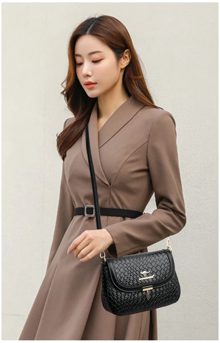 High Quality Soft Leather Purse Fashion Women Shoulder Messenger Bag Multi-pocket Wear-resistant Bag Luxury Ladies Handbag Sac