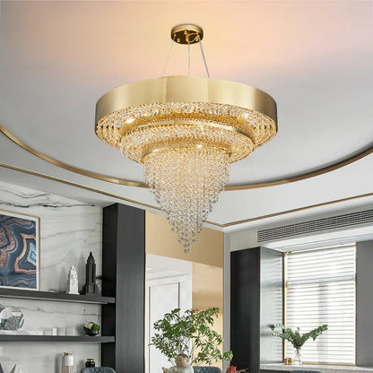 Luxury Crystal LED Hanging Chandeliers Italian Design Modern Pendant Lights Living Dining Room Home Restaurant Lighting Fixtures
