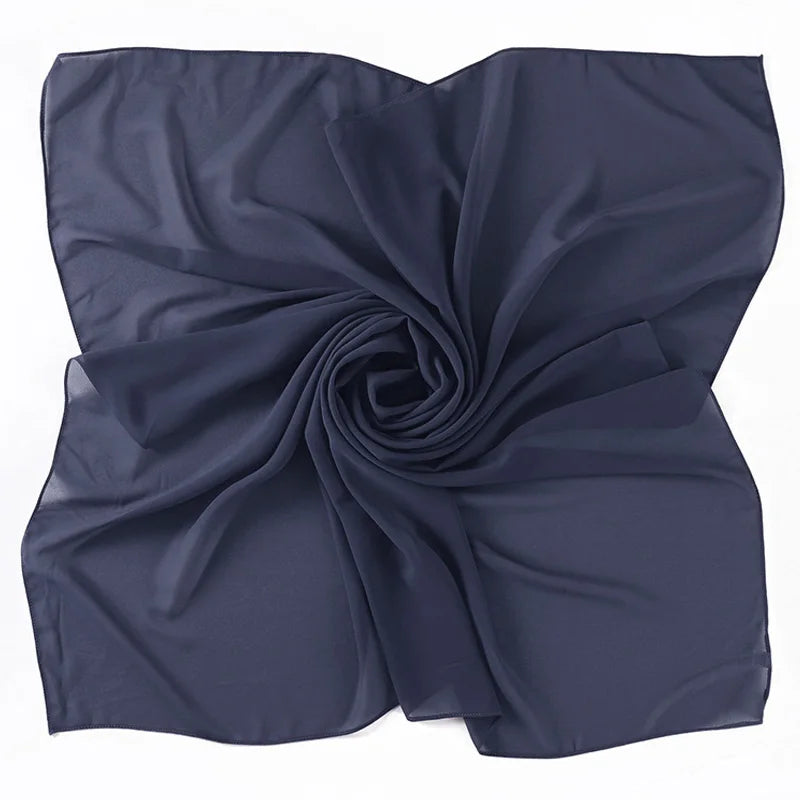 90*90CM Headwrap Heavy Chiffon Square Scarf Muslim Hijabs Women Underscarf Fashion Casual Plain Color Hijab