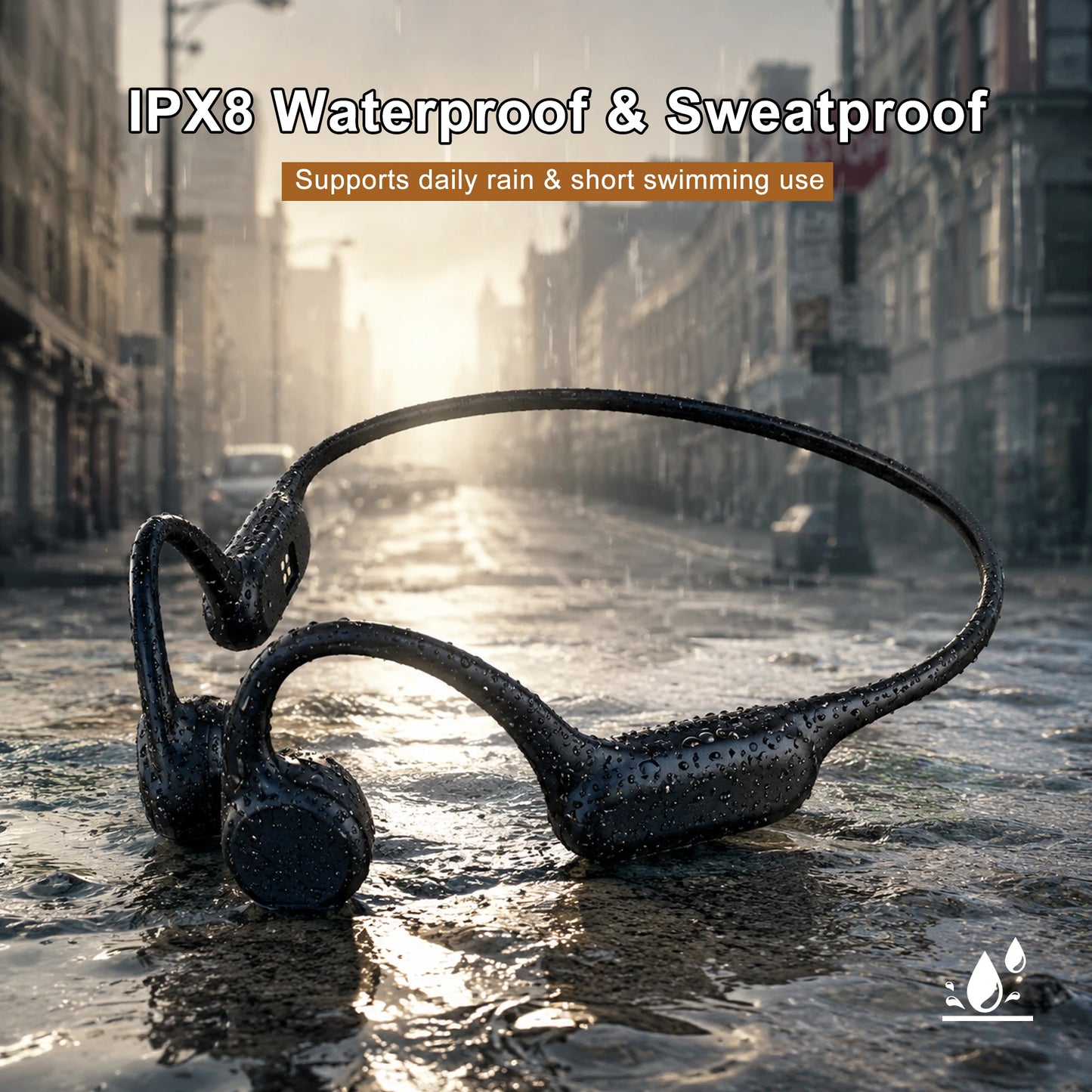 Open-Ear Bone Conduction Hearing Bluetooth Headphones for Deaf Multi-Channel Rechargeable Hearing Aids Headset Noise Reduction