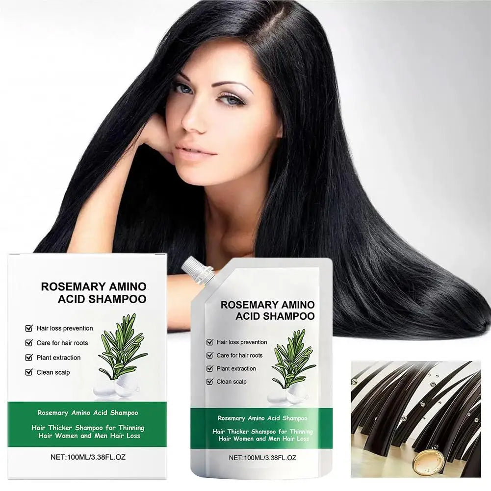 Organic Rosemary Hair Growth Shampoo Thickening Hydrolyzed Keratin Dry Frizzy Damaged Repair Moisturizing Scalp Cleaning Shampoo
