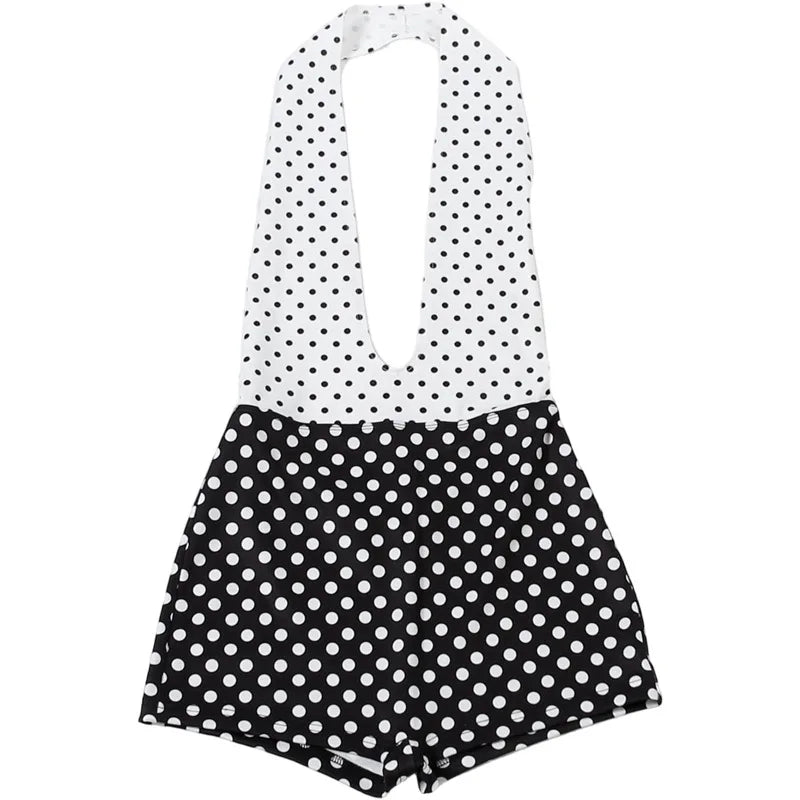 2026 Summer Hot Sale Women Sexy Polka Dot Print Bodycon Rompers Female Streetwear 1 Piece Outfit Women's Jumpsuits Playsuits