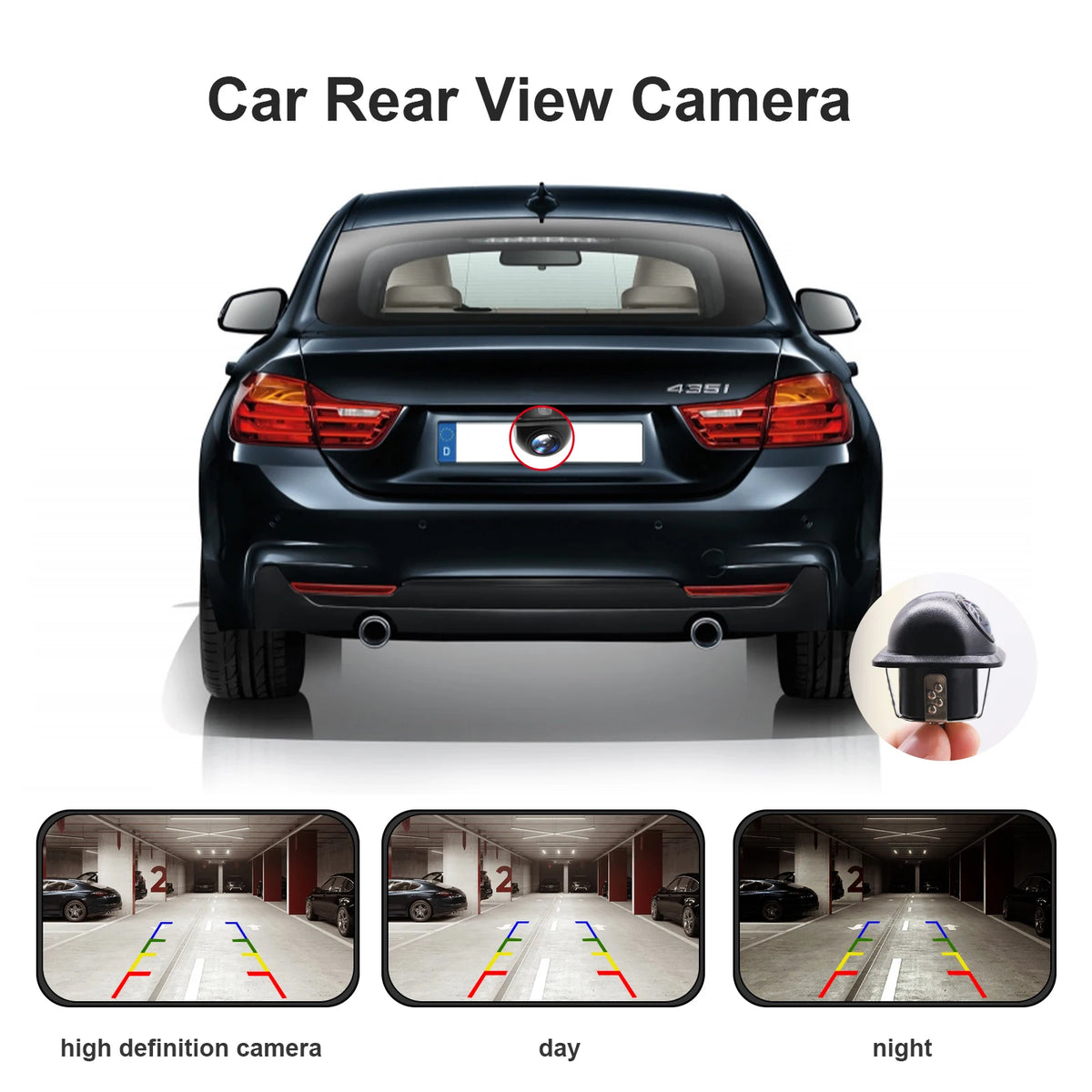 AUTOABC AHD 720P Waterproof Car Rear View Camera Suitable for BMW, Volvo, Mercedes Benz, Audi Universal Camera 175°