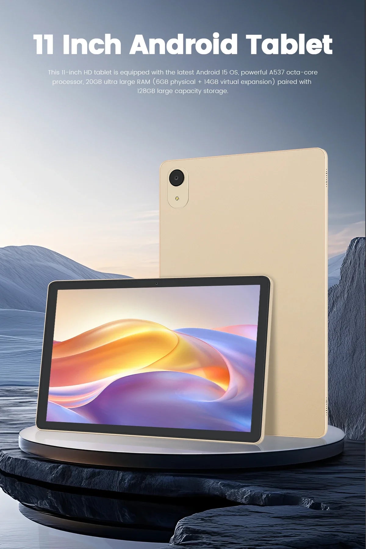 Paitanry 2026 NEW 11 Inch Android 15 Tablet PC 20GB RAM 128GB ROM A537 Octa Core Processor 6000mAh 18W Fast Charge WiFi 6 Tablet