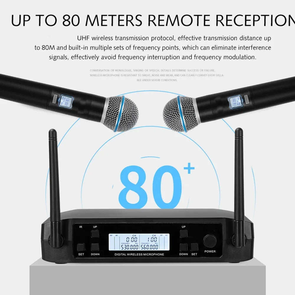 Original GLXD Four Microphone Set with Imitation Whistling Sound Dual Microphones and FM Receiver