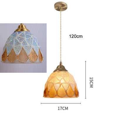 Glass Ceiling Chandelier Creative Sea Shell Lampshade Bedroom Bedside Hanging Lamp Interior Decoration Lighting Pendant Lights