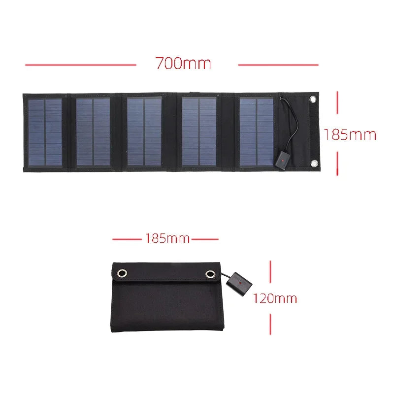 40W/70W Foldable Phone and Computer Fast Charging USB Waterproof Solar Panel Suitable for Camping and Hiking