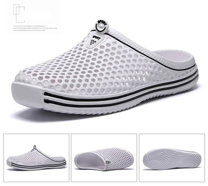 Men Shoes 2024 Beach Slippers Unisex Hollow Out Casual Women Beach Sandal Flip Flops Shoes Non-slip Size 36-45 Mens Slippers