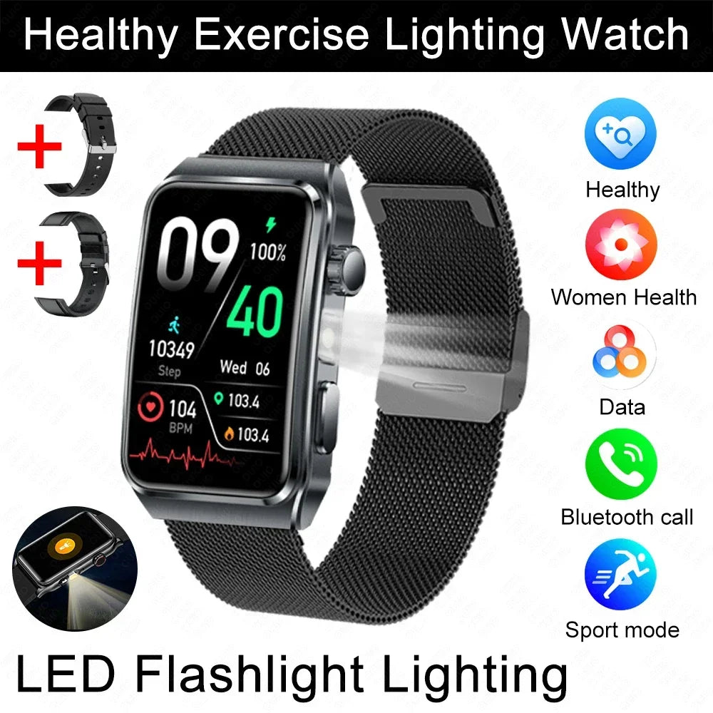 2025 New Nursing Grade ECG+PPG Pulse therapy Smartwatch Men Blood lipid Uric acid Bluetooth call Health Bracelet For Android iOS