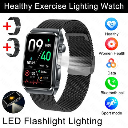 2025 New Nursing Grade ECG+PPG Pulse therapy Smartwatch Men Blood lipid Uric acid Bluetooth call Health Bracelet For Android iOS