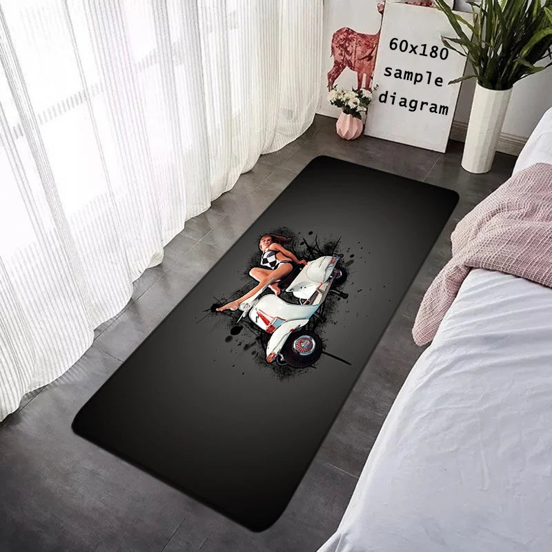 House Entrance Doormat Motorcycle Hallway Carpet Living Room Rugs V-Vespas Foot Carpets Bath Rug Floor Mats Non-slip Home Decor