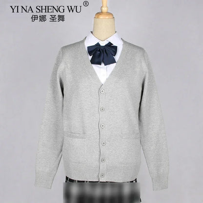School JK Uniform Sweater Coat Anime Cosplay Costumes Cardigan Outerwear Sweater 16 Colour Long Sleeve Knitting Coat For Girls