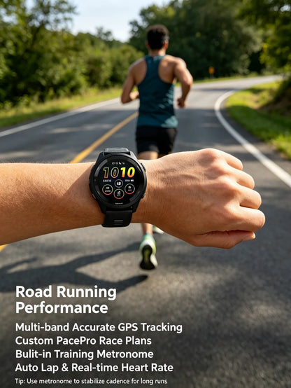 Garmin Forerunner 265 Outdoor GPS Smartwatch, Multi-Band Navigation with Topo Map, Altimeter Compass, 24/7 Health Tracking SpO2 Sleep Monitor, Cycling Running Hiking Triathlon