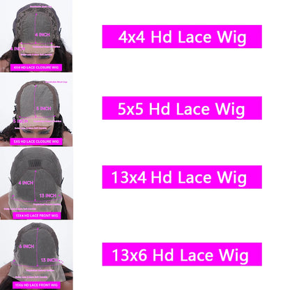 30 40 Inch Reddish Brown 13x6 Lace Frontal Wig 250 Density Colored Curly Wigs Human Hair Deep Wave 13x4 13x6 HD Lace Frontal Wig