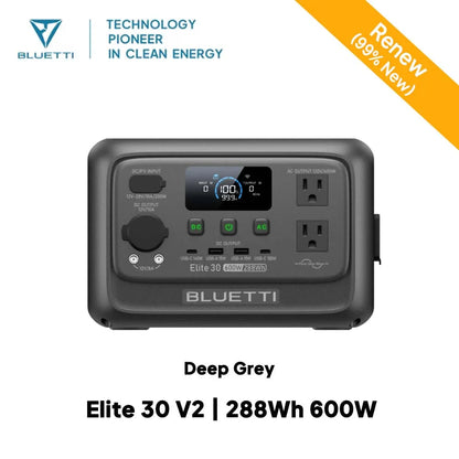 【Renew】BLUETTI Elite 30 V2 Portable Power Station 288Wh 600W Peak Large Capacity Solar Generator For Outdoor Camping Home Emerge