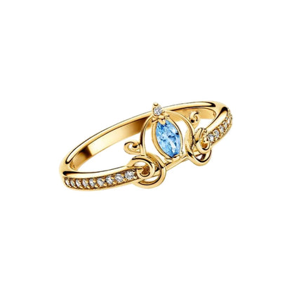 2026 New 925 Silver Sparkling Heart Princess Crown Heart-to-Heart Ring Fashion DIY Charm Jewelry Exquisite Gift