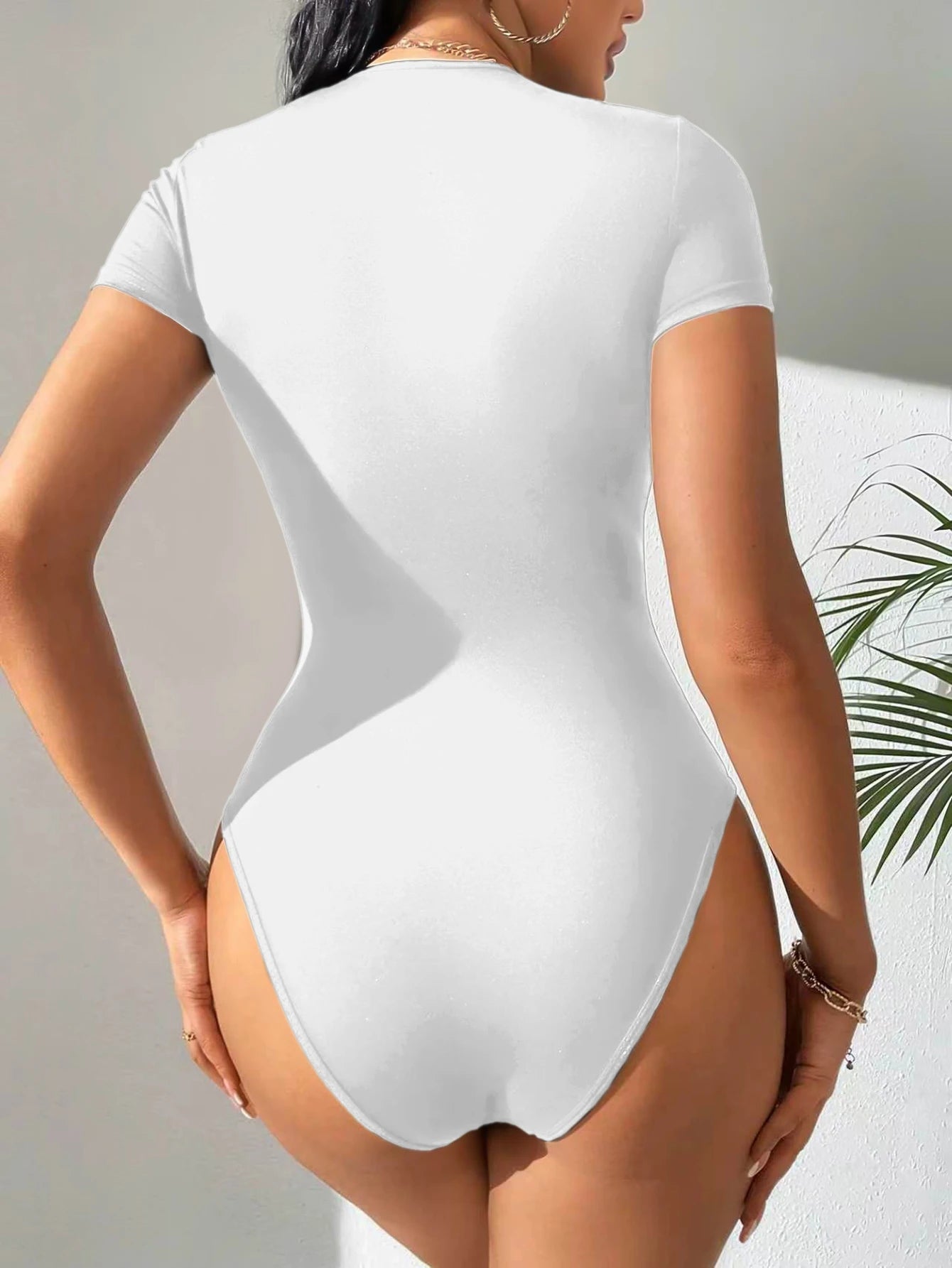 Women's Y2K Casual Girl Fitness Yoga Layered Short-Sleeved Tight-Fitting One-Piece, Suitable for Pants