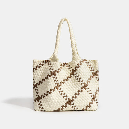 Large size women's tote bag Women's fashion bags 2024 Hot product Neoprene material women's hand-woven bag Large volume Tote bag