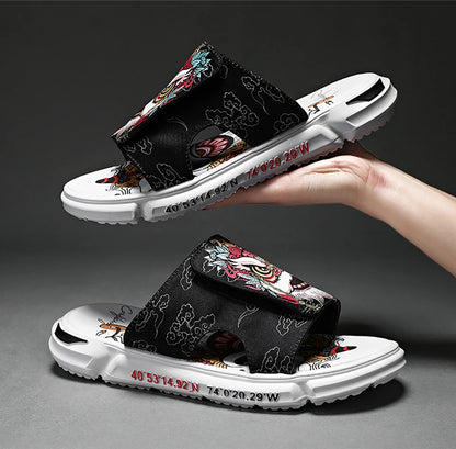 Ngouxm Summer Youth Slippers Men Unique Design High Quality Slippers Non-Slip Outside Flip Flops Thick-Soled Toe Sandals